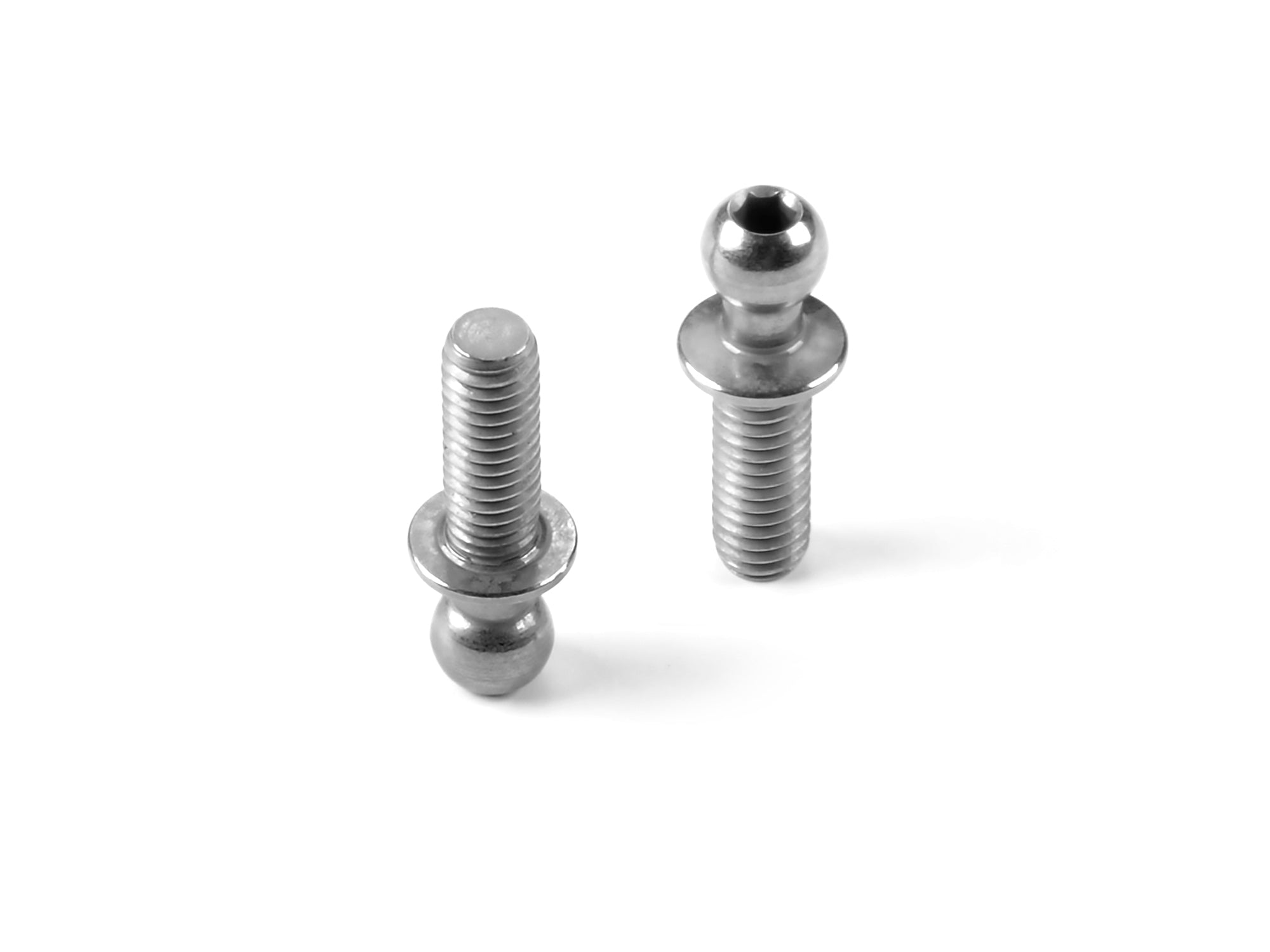 XRAY HARD STEEL BALL END 3.7MM WITH 8MM THREAD - NICKEL COATED (2)