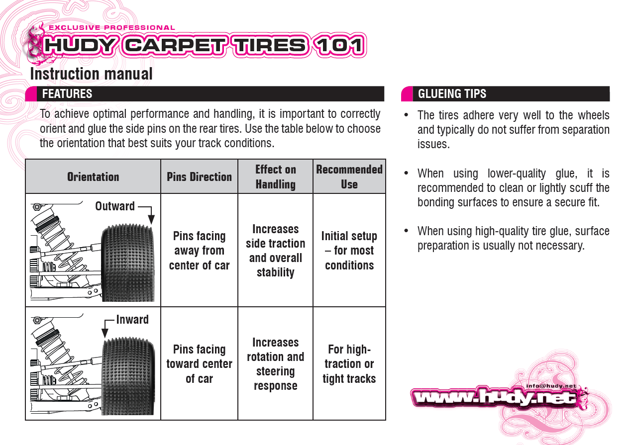 HUDY 1/10 OFF-ROAD TIRE 2WD/4WD REAR CARPET - 101 (2)