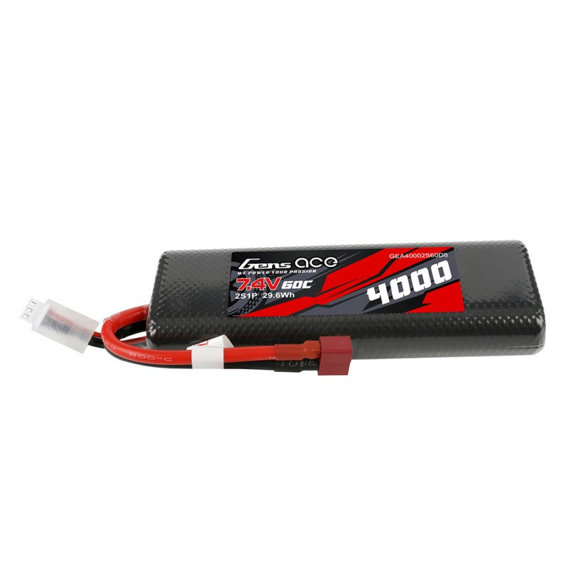 GENS ACE 4000mAh 2S 7.4v 60C Lipo Battery Tamiya Stick Style with XT60 Plug & XH Balance