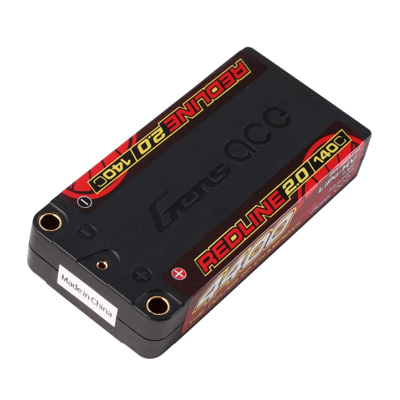 GENS ACE Redline 2.0 4400mAh 2S 7.6V 140C HardCase HV Shorty Lipo Battery