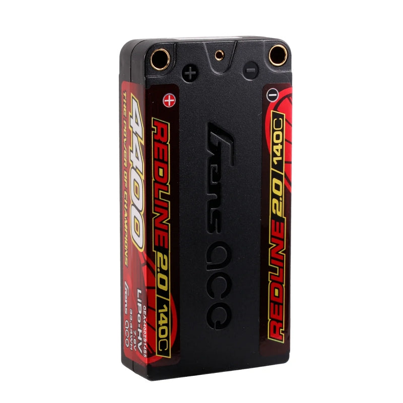GENS ACE Redline 2.0 4400mAh 2S 7.6V 140C HardCase HV Shorty Lipo Battery