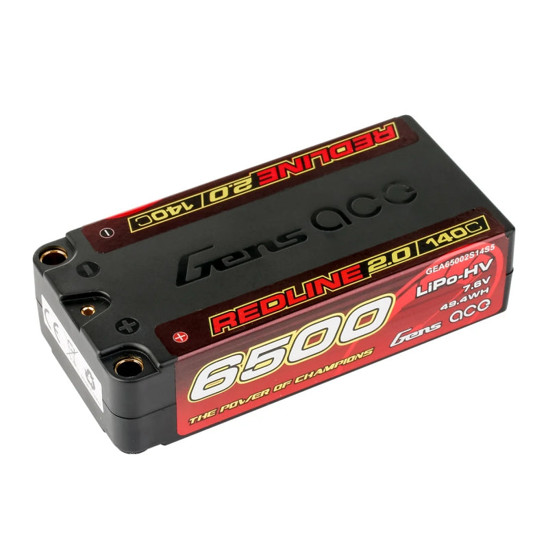GENS ACE Redline 2.0 6500mAh 2S 140C 7.6V HV Shorty Lipo Battery