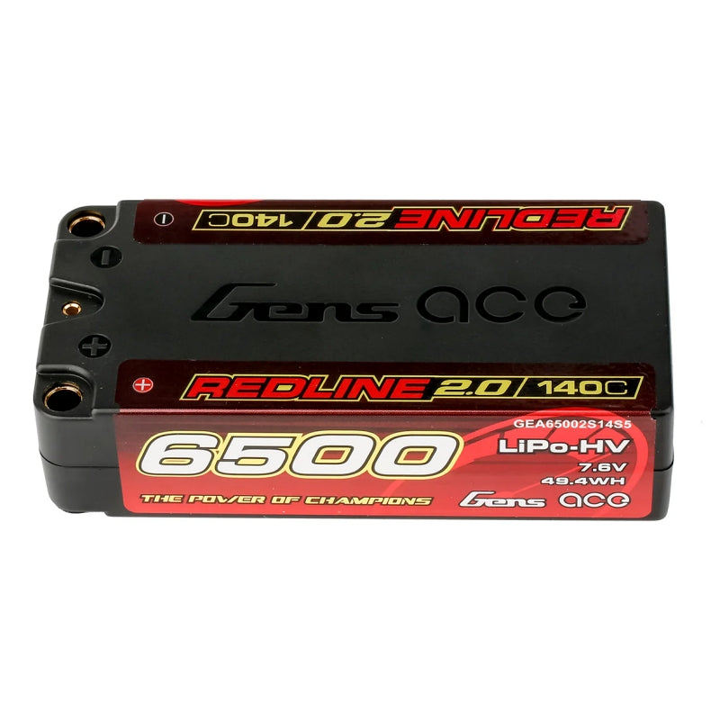 GENS ACE Redline 2.0 6500mAh 2S 140C 7.6V HV Shorty Lipo Battery
