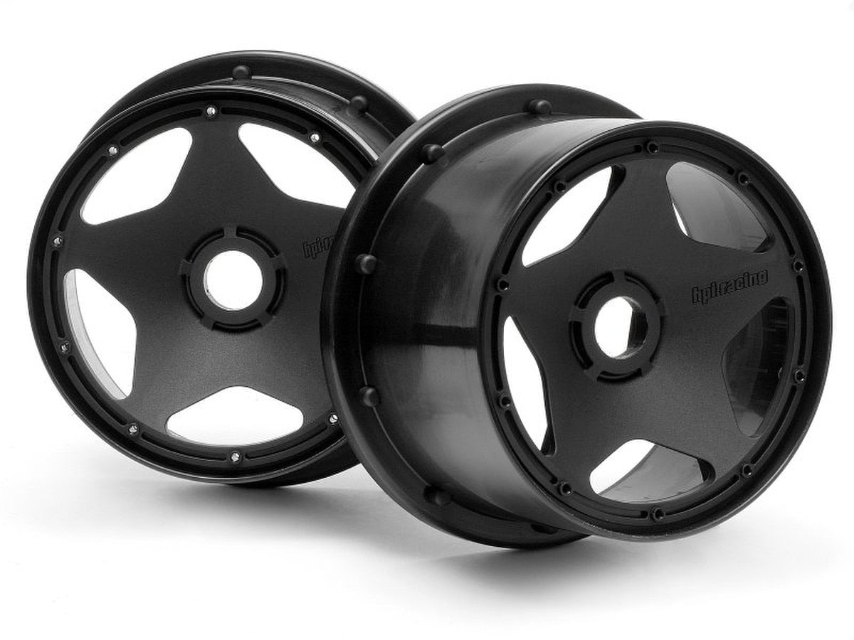 HPI RACING: Rear Super Star Wheel Set (Black)