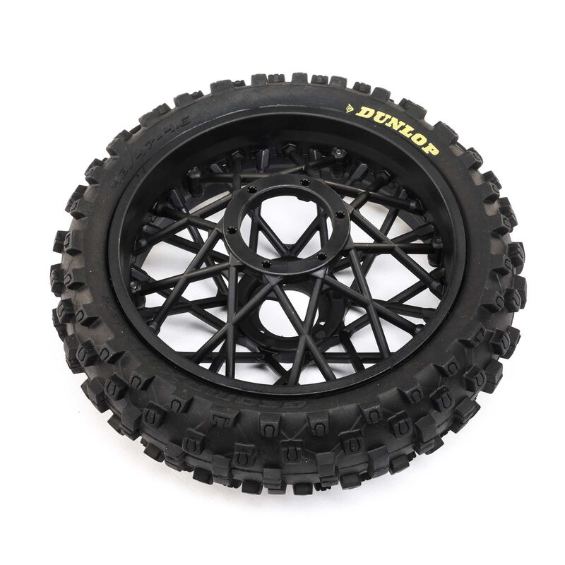 LOSI: Dunlop MX53 Rear Tire Mounted, Black: PM-MX
