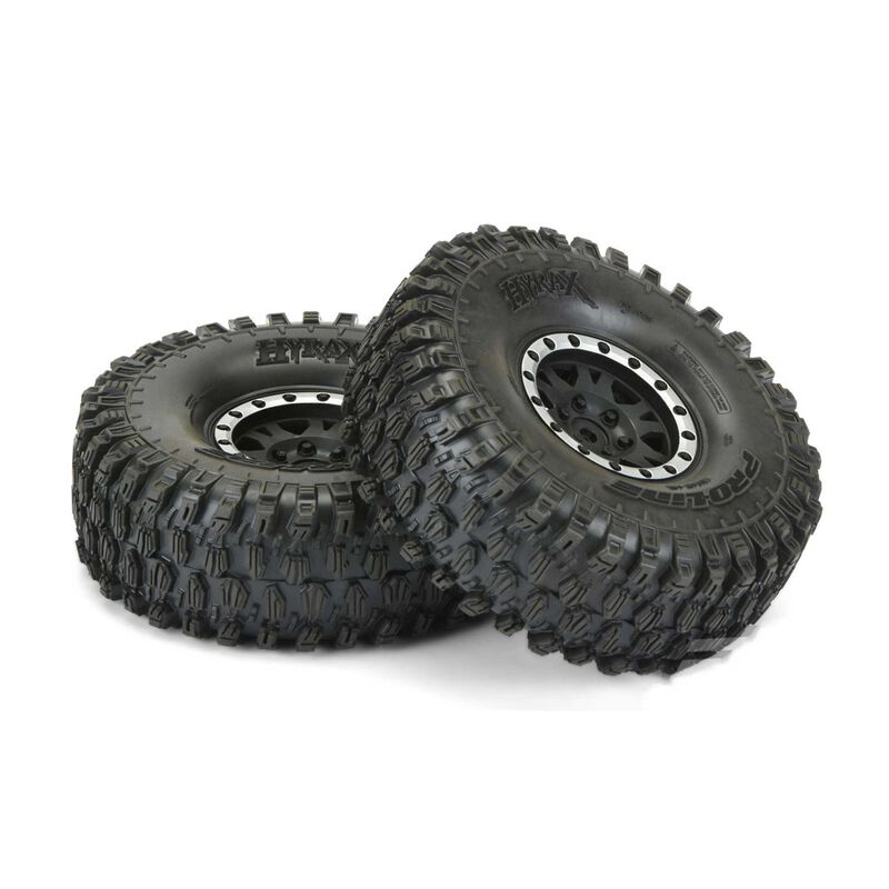 PRO-LINE: Hyrax 1.9 G8 MTD Impulse Blk/Slvr Wheels F/R (2)