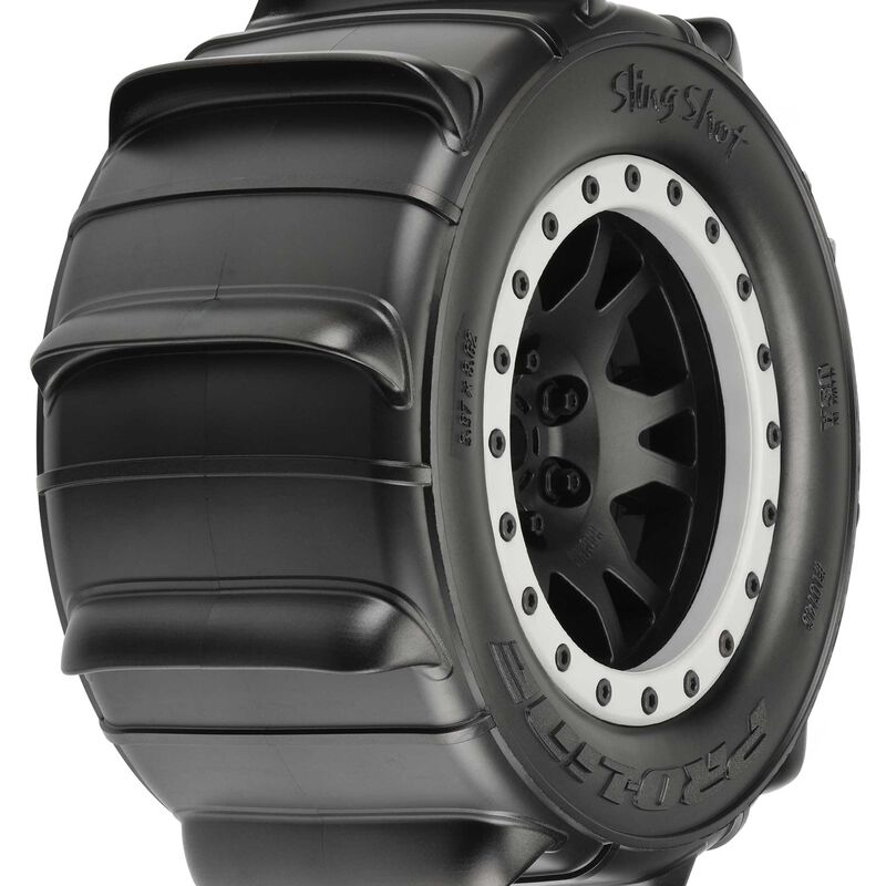 PRO-LINE: Fr/R Sling Shot 4.3 X-MAXX MTD Impulse Blk,Gry