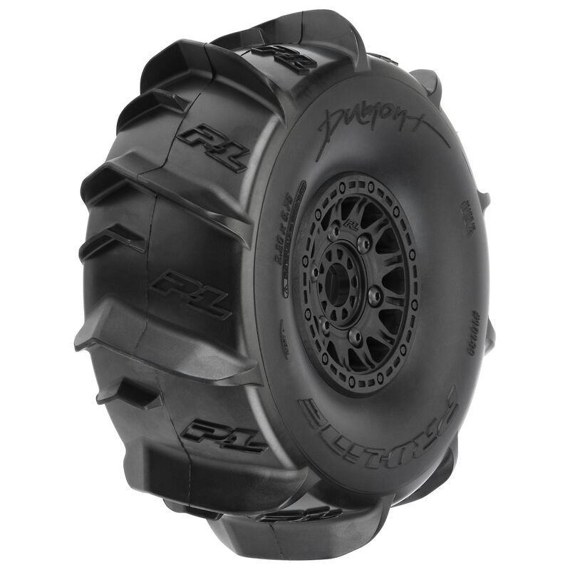 PRO-LINE: Dumont Sand/Snow Tires Mounted on Raid Black 6x30 Removable 17mm Hex Wheels (2) for Mojave 6S and UDR Front or Rear