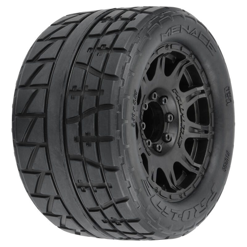 PRO-LINE: 1/8 Menace HP F/R 3.8" MT MTD 17mm Blk Raid (2)