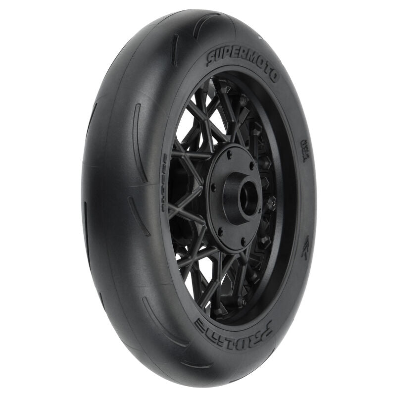 PROLINE: 1/4 Supermoto Tire Front MTD Black Wheel: PM-MX
