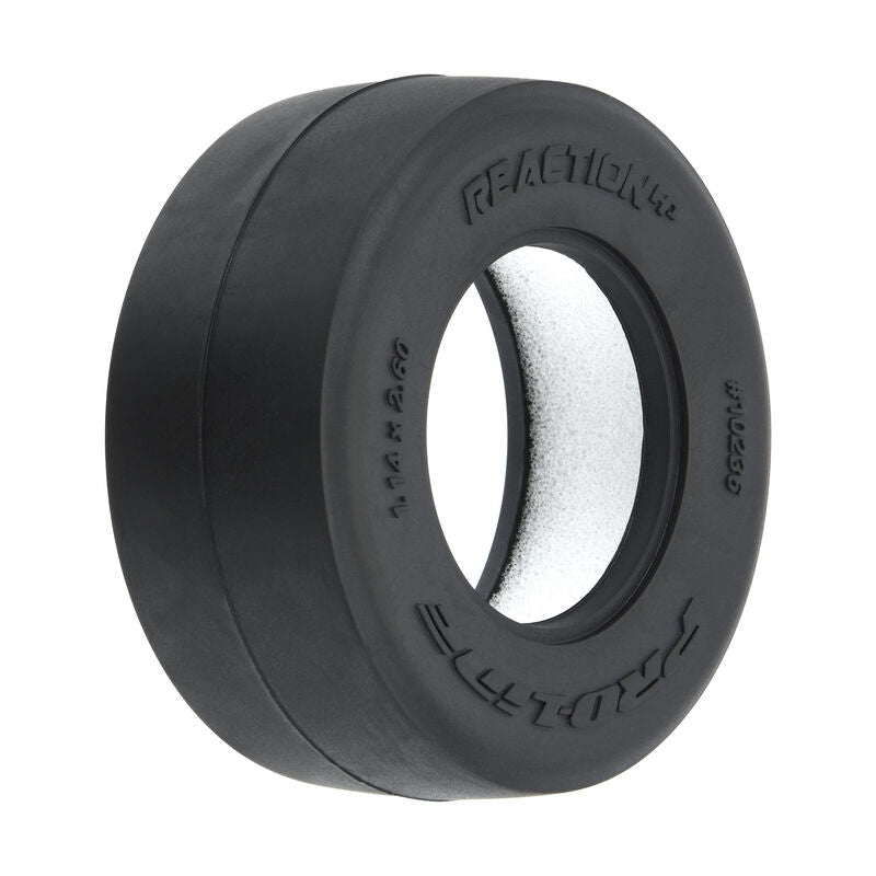 PRO-LINE: Reaction HP No-Prep Drag Racing BELTED Tires (2) for Losi Mini No-Prep Drag Car Rear
