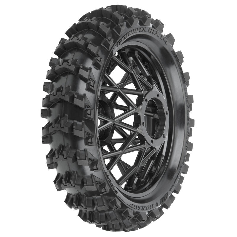PRO-LINE: Dunlop Geomax MX14 V2 Bead CR4 Rear Tire MTD Bullyspoke Black: Promoto-MX