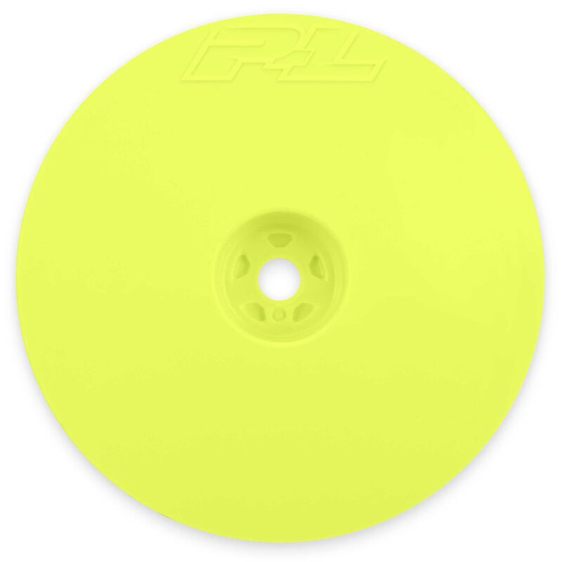 PRO-LINE: Velocity Narrow 2.2 12mm Hex Carpet Front Yellow Wheels AE Xray Yokomo Schumacher