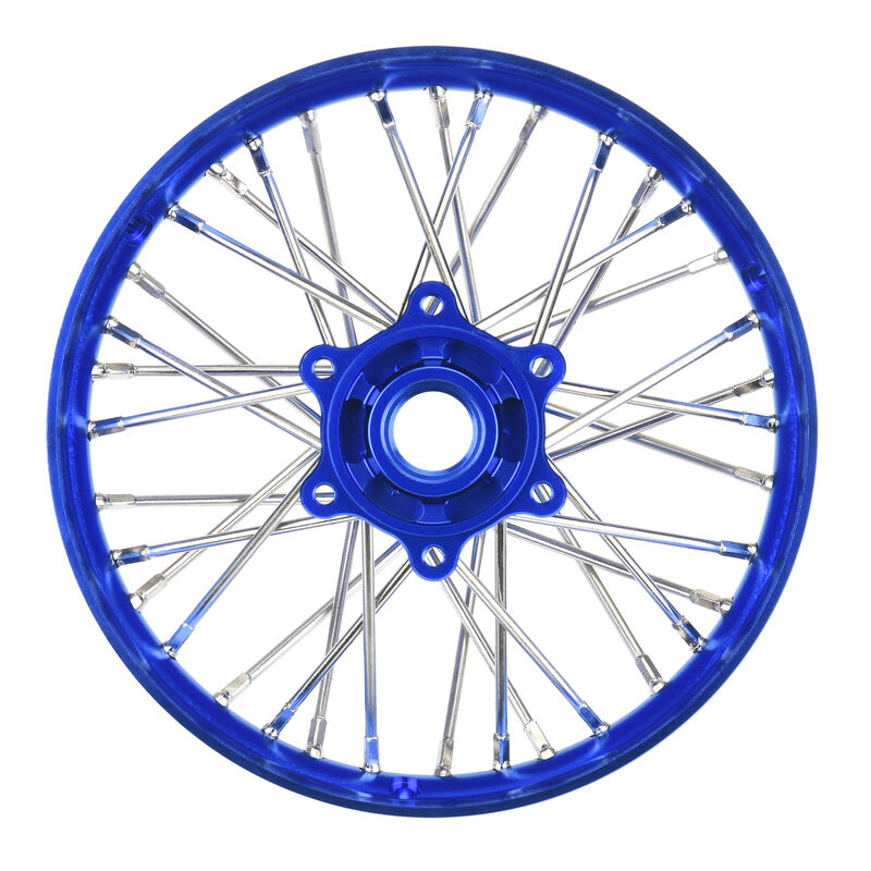 PRO-LINE: 1/4 Pro-Spec Aluminum V2 Bead Rear Wheel, Assembled, Blue: Promoto-MX