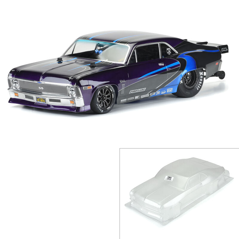 PRO-LINE: 1969 Chevy Nova Clear Body: 22S/Slash 2wd Drag Car