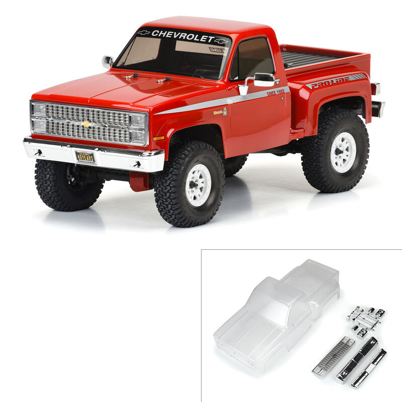 PRO-LINE: 1982 Chevy K-10 Clear Body Set with Scale Molded Accesories