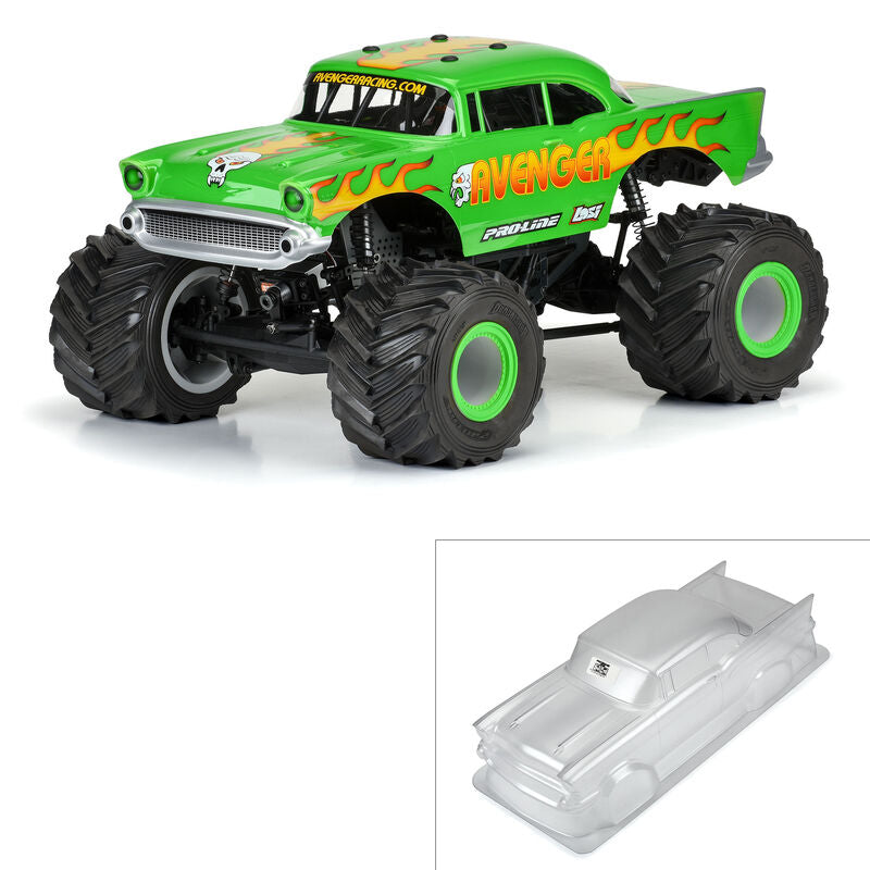 PRO-LINE: 1957 Chevy Bel Air "Avenger Edition" Clear Body for Losi LMT, Crawler, 1/8 MT