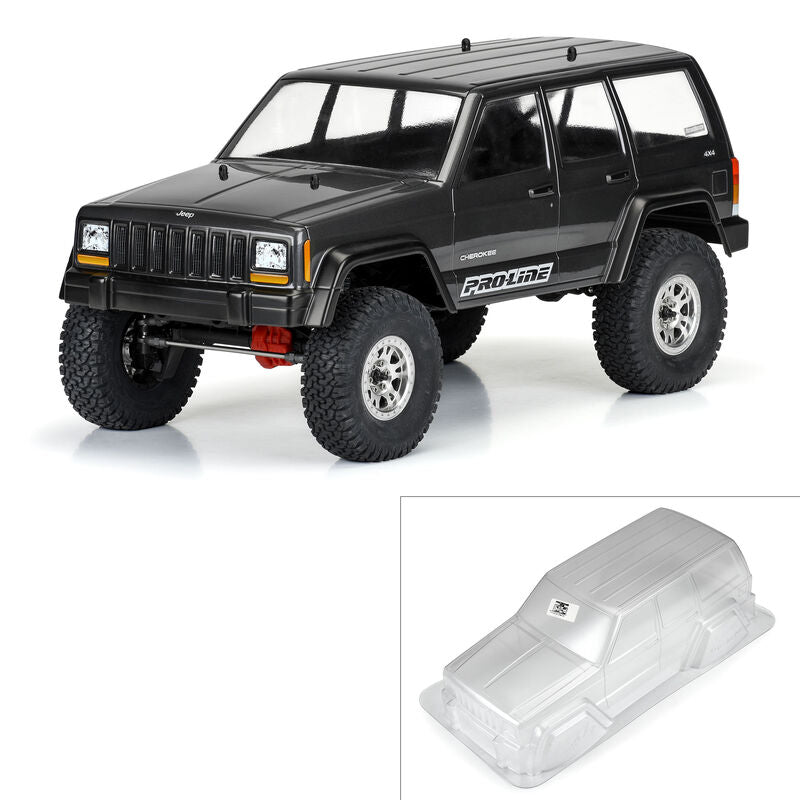 PRO-LINE: 2001 Jeep Cherokee Clear Body for 12.3” (313mm) Wheelbase Scale Crawlers