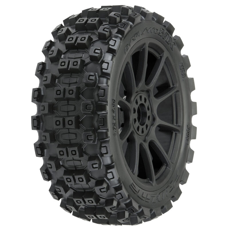 PRO-LINE: Badlands MX M2 1/8 MTD Mach 10 Black Wheels F/R