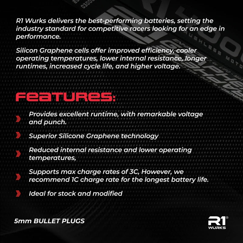 R1 WURKS 4000mah 200C 7.4V 2S ULCG Shorty Lipo Battery