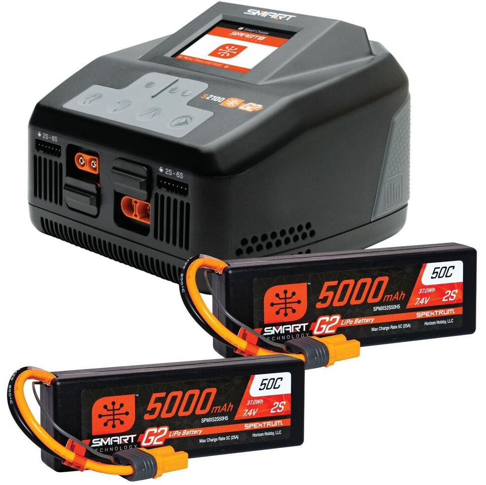 Spektrum SMART Powerstage 4S Surface Bundle w/2 x G2 5000mAh 2S IC5 LiPo & S1200 Charger