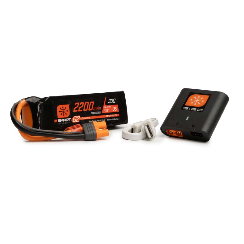 SPEKTRUM Smart G2 Air Powerstage Bundle Includes S120 Charger and SPMX223S30 2200mAh 3S G2 Lipo Battery