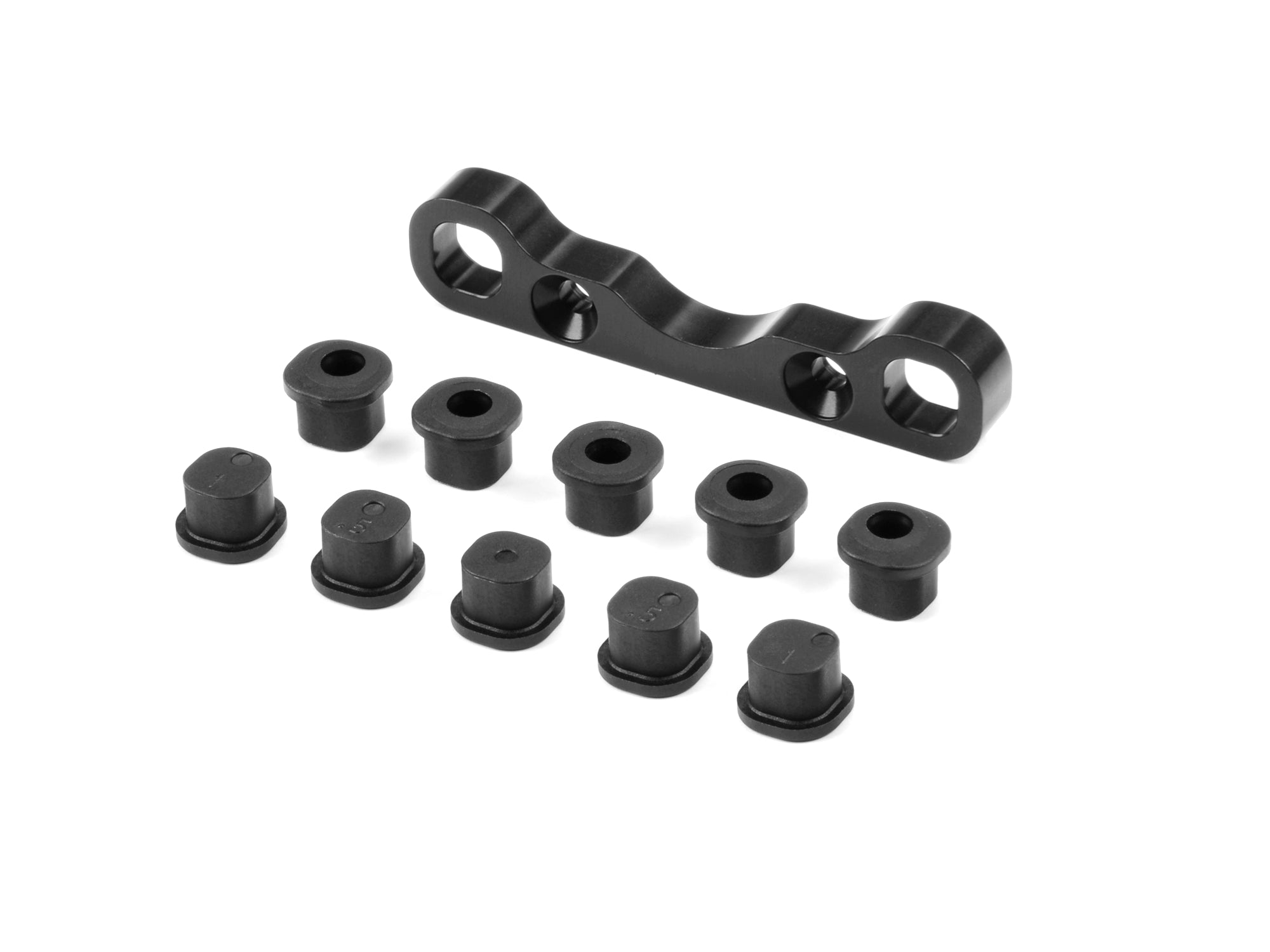 XRAY: XB8 ALU REAR LOWER SUSP. HOLDER FOR SEMI-SPLIT BULKHEAD - FRONT
