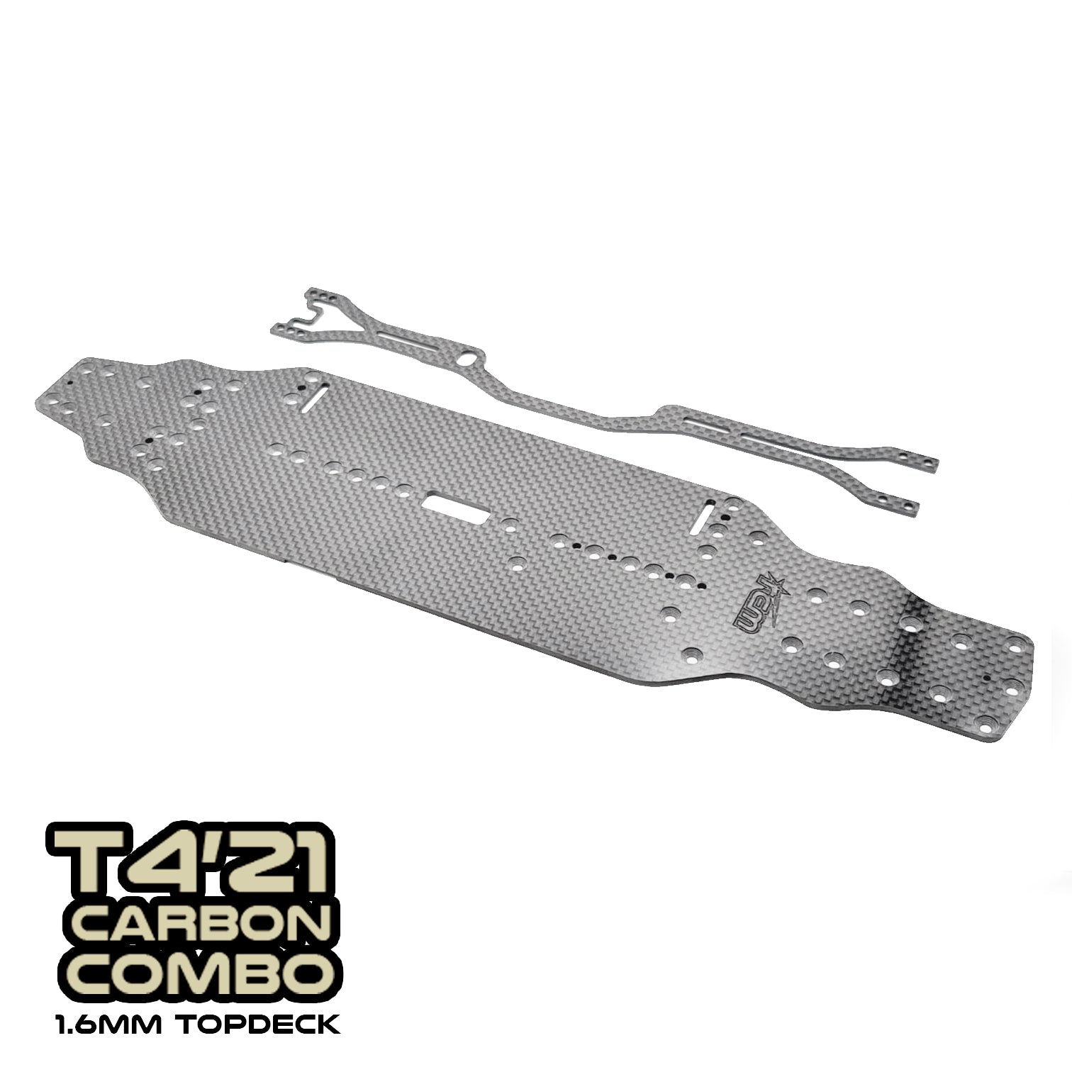 SlimFlex 2.2mm Carbon Chassis and CentraFlex 1.6mm Topdeck for XRAY T4'21 Combo