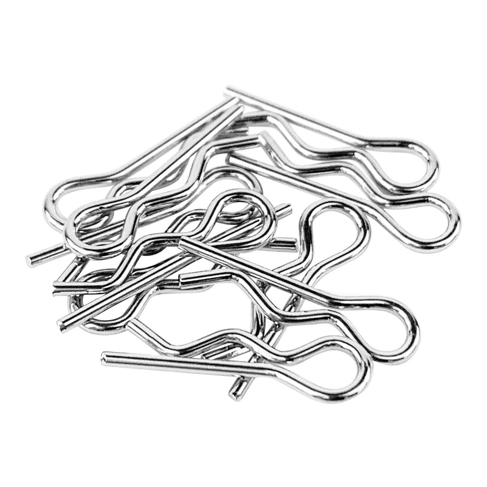 1up Racing: Body Clips - Chrome - 10pcs