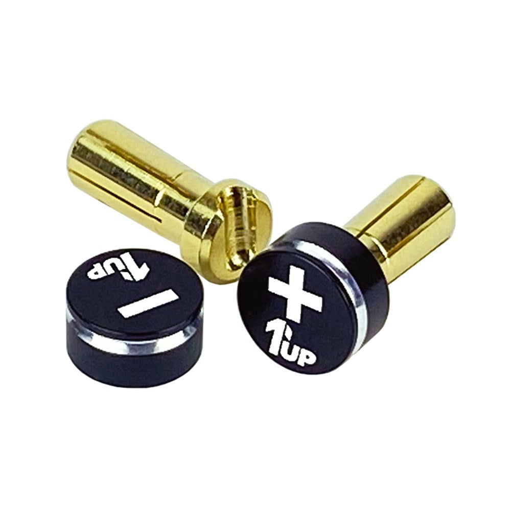 1up Racing: LowPro Bullet Plugs w/ Grips - 5mm Stealth