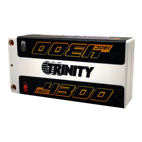 Team Trinity: 7.4v 4300mAh 130c White Carbon Shorty w/ 5mm Bullets