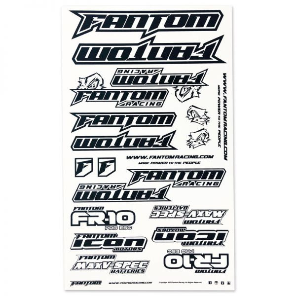 Fantom: U-Cut Team Sticker Sheet - Black/White