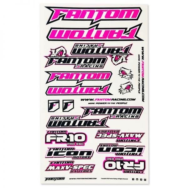 Fantom: U-Cut Team Sticker Sheet - Flo Pink