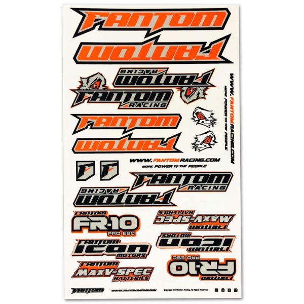 Fantom: U-Cut Team Sticker Sheet - Flo orange
