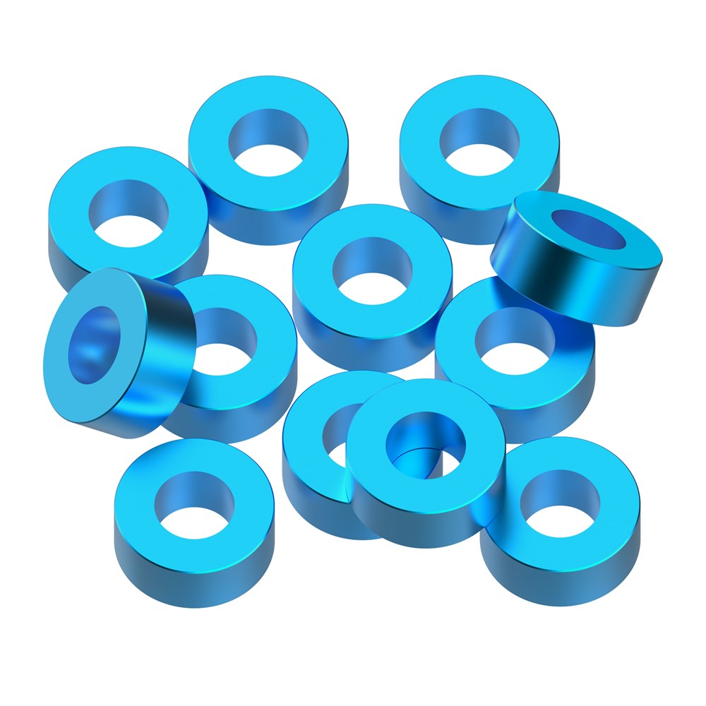 1up Racing: Precision Aluminum Shims - 3x6x2.5mm - Blue