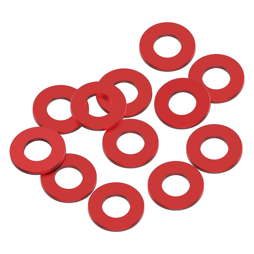 1up Racing: Precision Aluminum Shims - 3x6x0.50mm - Red