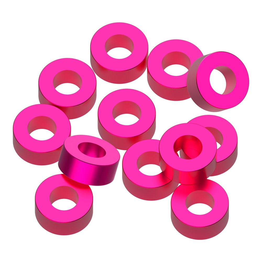 1up Racing: Precision Aluminum Shims - 3x6x2.5mm - Hot Pink