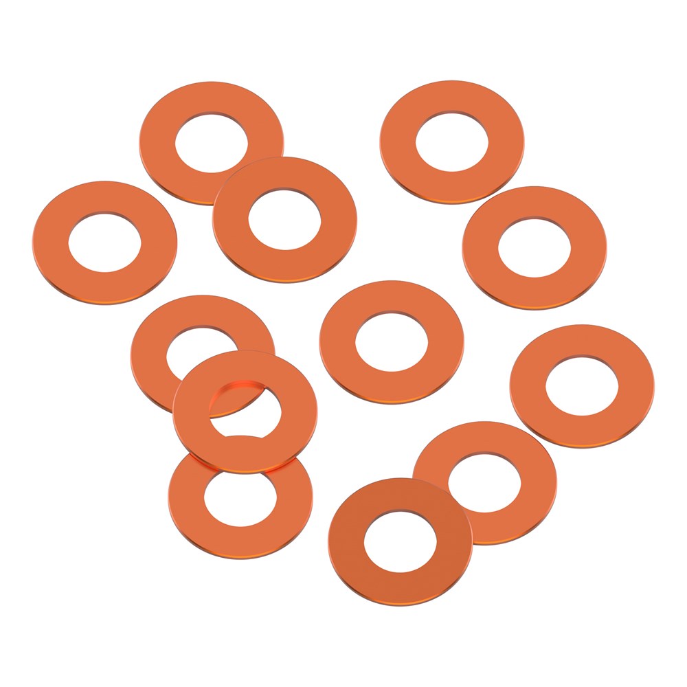 1up Racing: Precision Aluminum Shims - 3x6x0.25mm - Orange