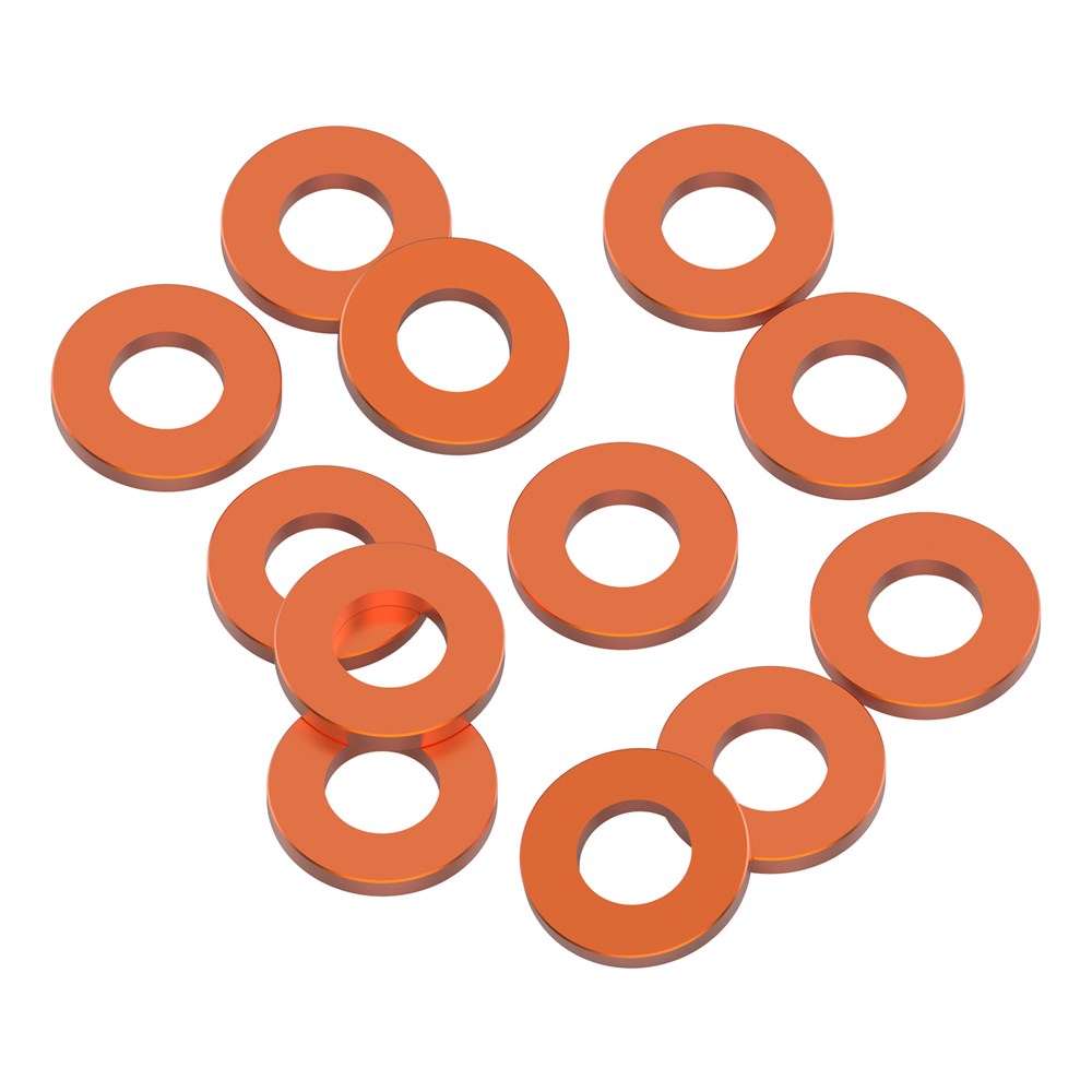 1up Racing: Precision Aluminum Shims - 3x6x0.75mm - Orange