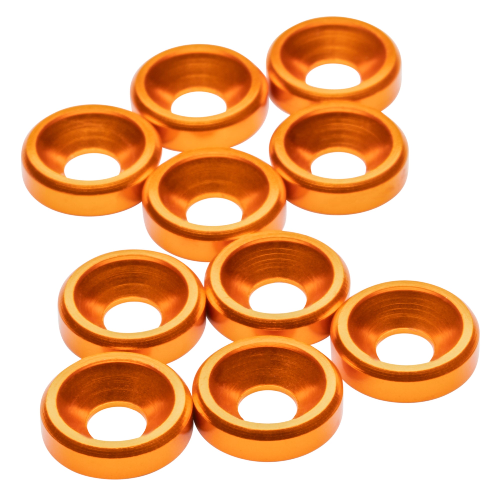 1up Racing: Premium Aluminum Countersunk Washers - Orange