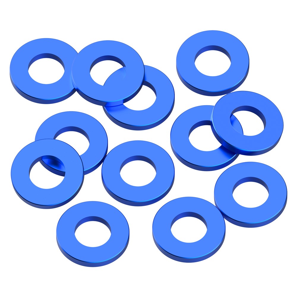 1up Racing: Precision Aluminum Shims - 3x6x0.75mm - Dark Blue