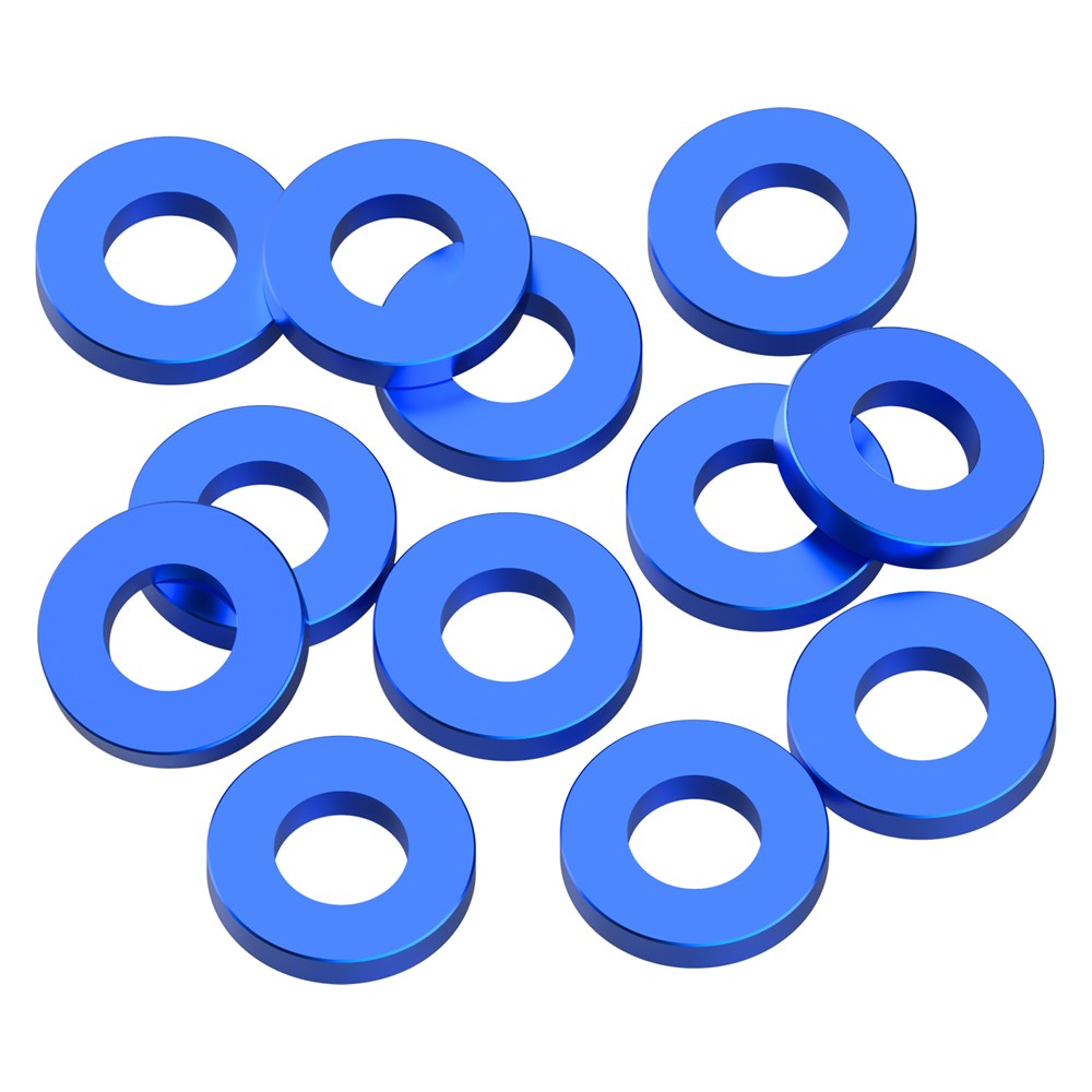 1up Racing: Precision Aluminum Shims - 3x6x1mm - Dark Blue