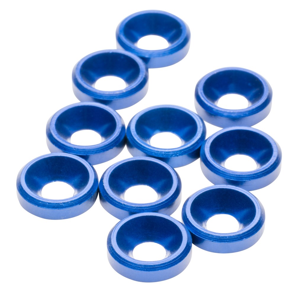 1up Racing: Premium Aluminum Countersunk Washers - Dark Blue