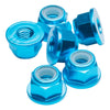 1up Racing: Premium Aluminum Locknuts M3 Flanged - Bright Blue