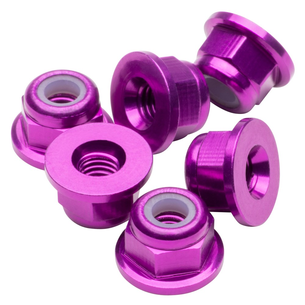 1up Racing: Premium Aluminum Locknuts M3 Flanged - Purple
