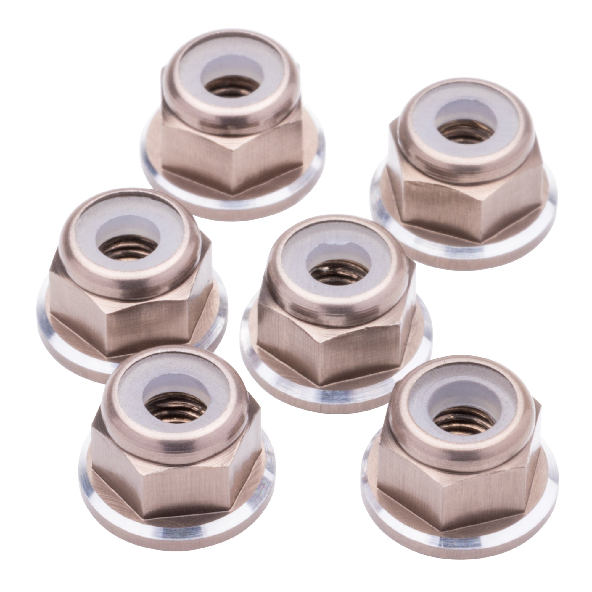 1up Racing: 7075 Aluminum Locknuts M3 Flanged - Gunmetal Shine