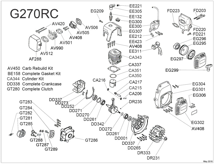 Zenoah: G270RC Parts Diagram