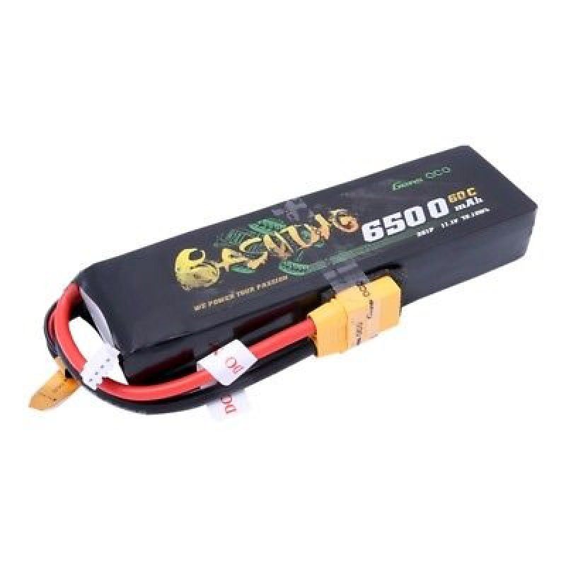 Gens Ace: 6500mAh 11.1V 60C 3S1P Lipo Battery Pack with EC5-Bashing Series