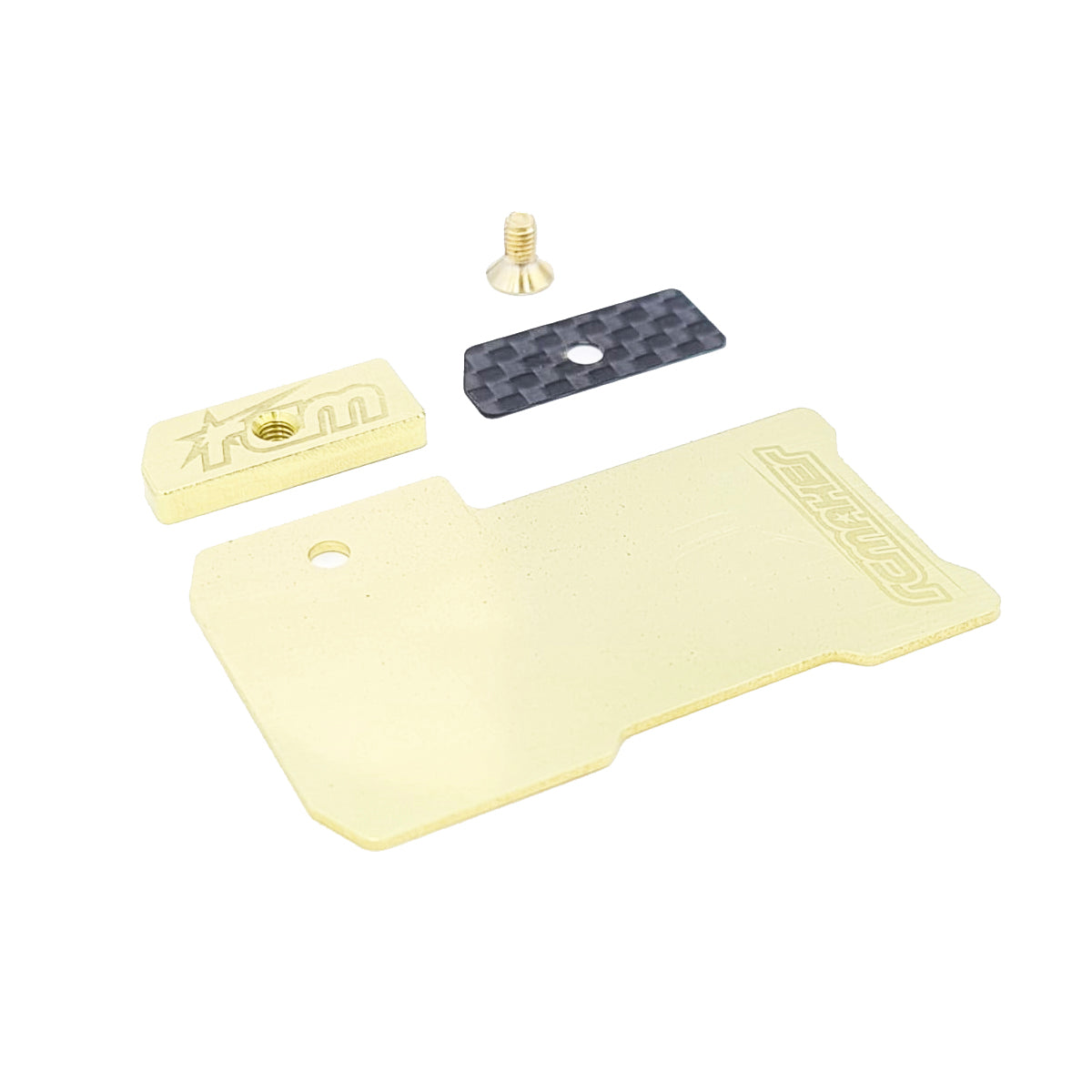 RC MAKER: Floating Electronics Weight Plate Set for Yokomo BD10 SlimFlex Chassis - (Brass)