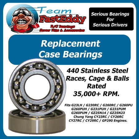Team FastEddy: Replacement RC/CY Engine Crankcase Bearing Set